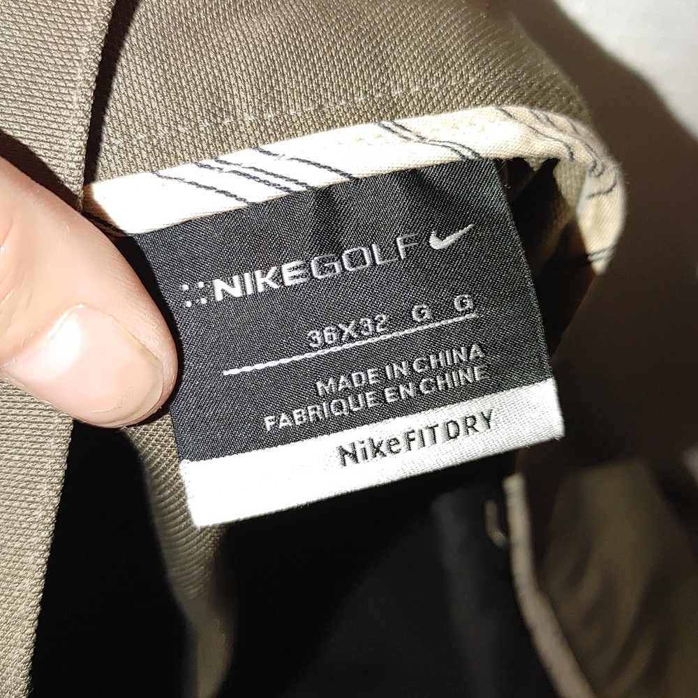 Nike Golf Pleated Cuffed Trouser Pants Olive‎ 2008 36 32 y2k - Picture 9 of 9